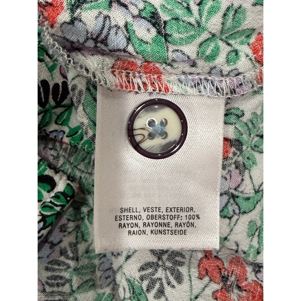 Maeve Anthropologie Floral Peter Pan Collar Button Down Blouse Top Size US 12 - Picture 5 of 6